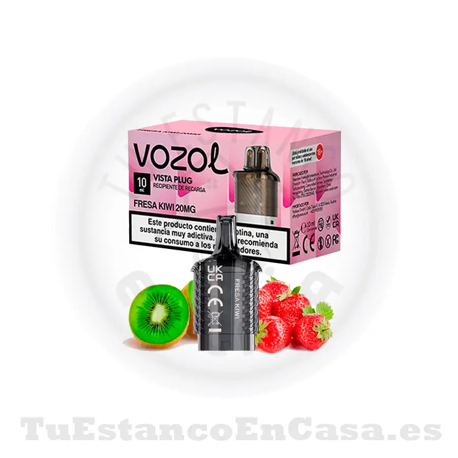 recarga-Vozol-fresa-Kiwi-1.webp Recarga Cabezal Vozol Vista Plug (2 ml + 10 ml) 10000 puf - Fresa Kiwi - Imagen 1
