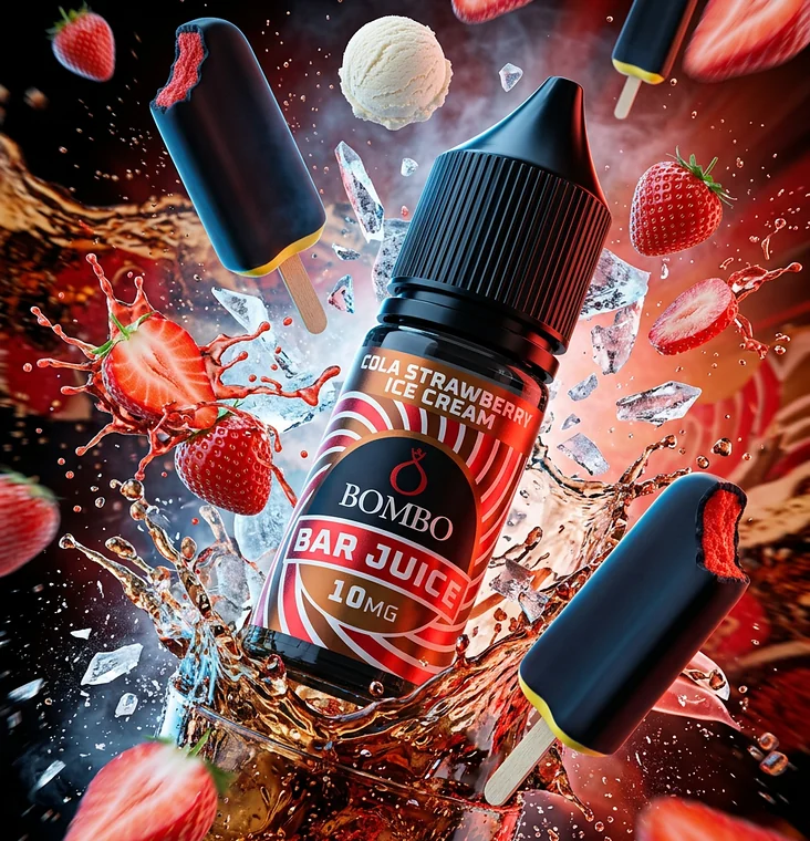 Bombo-Bar-Juice-Cola-Strawberry-Ice-Cream Bombo Bar Juice Cola Strawberry Ice Cream – Sales de nicotina 10 ml - Imagen 1