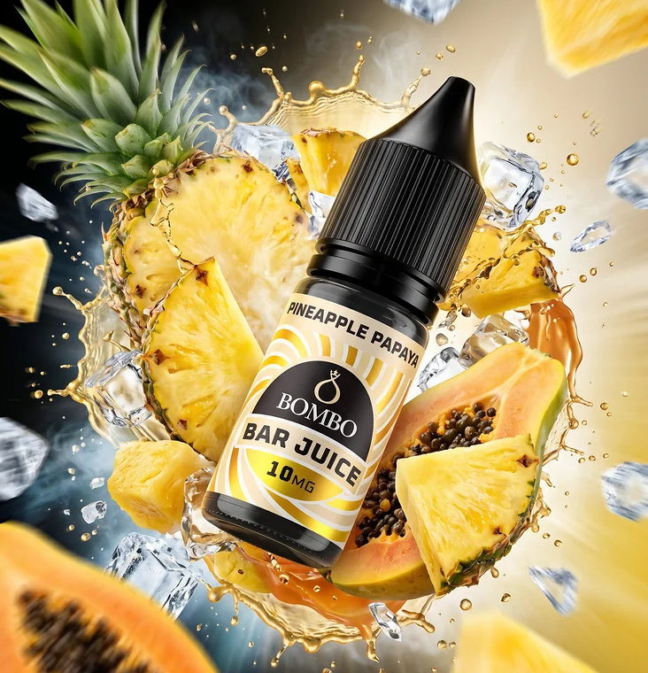 Bombo-Bar-Juice-Pineapple-Papaya Bombo Bar Juice Pineapple Papaya – Sales de nicotina 10 ml - Imagen 1