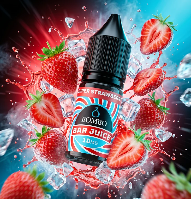 Bombo-Bar-Juice-Super-Strawberry Bombo Bar Juice Super Strawberry – Sales de nicotina 10 ml - Imagen 1