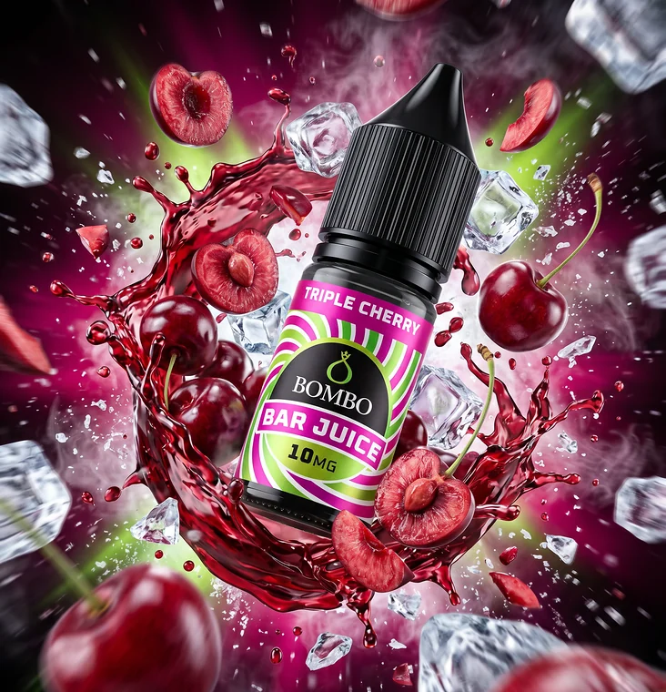 Bombo-Bar-Juice-Triple-Cherry Bombo Bar Juice Triple Cherry – Sales de nicotina 10 ml - Imagen 1