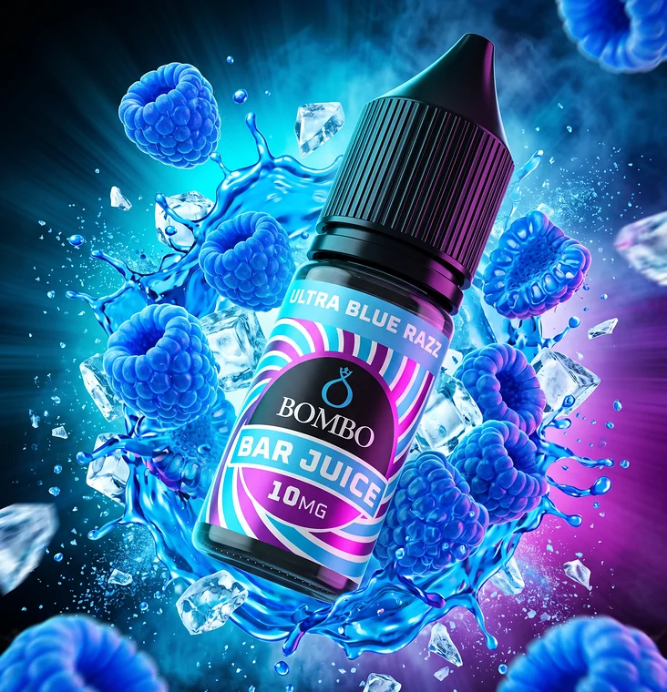Bombo-Bar-Juice-Ultra-Blue-Razz Bombo Bar Juice Ultra Blue Razz – Sales de nicotina 10 ml - Imagen 1