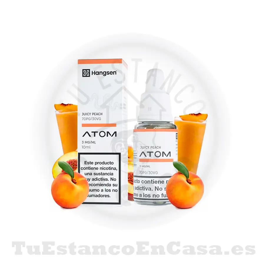 Hanseng-JUICY.webp E - Liquido Hangsen Atom Juicy Peach - 10 ml - Imagen 1