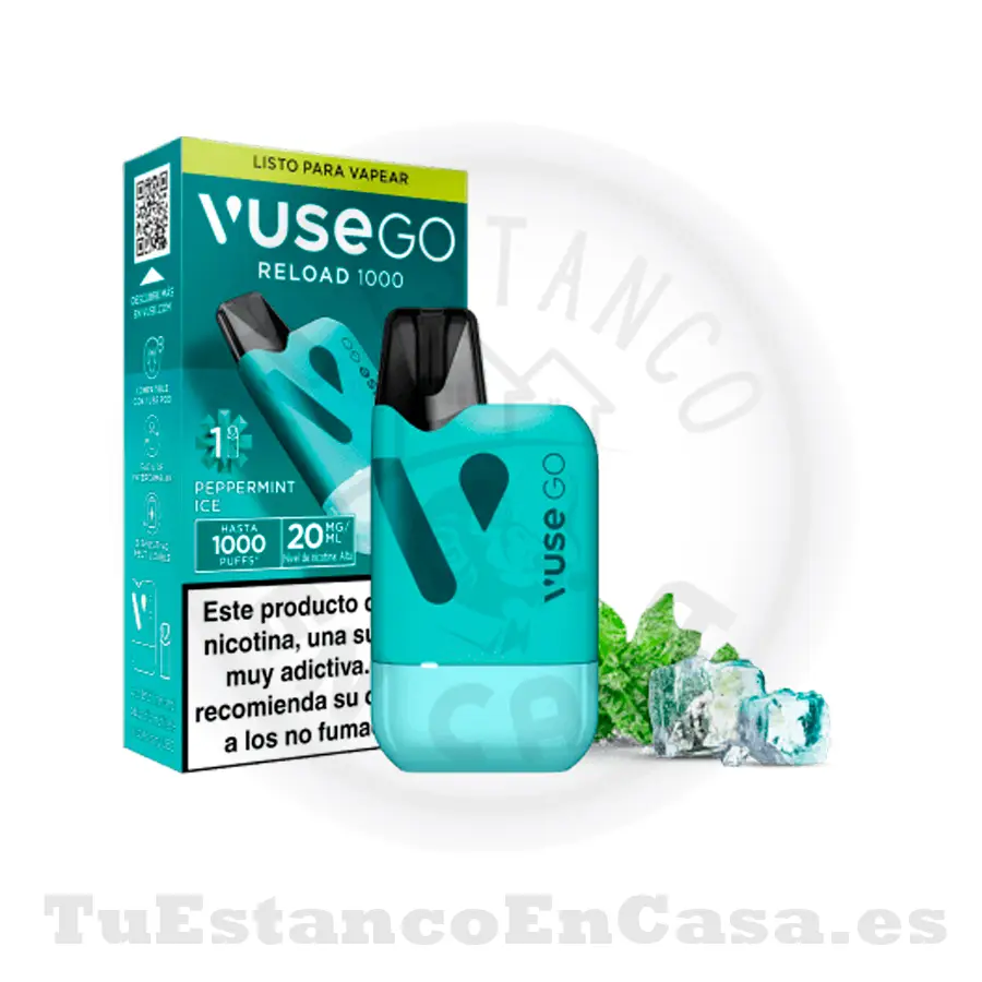 Vuse_reload_box-4.webp Vaper Recargable Vuse Go Reload Box Peppermint Ice 20 mg - 1000 Caladas - Imagen 1